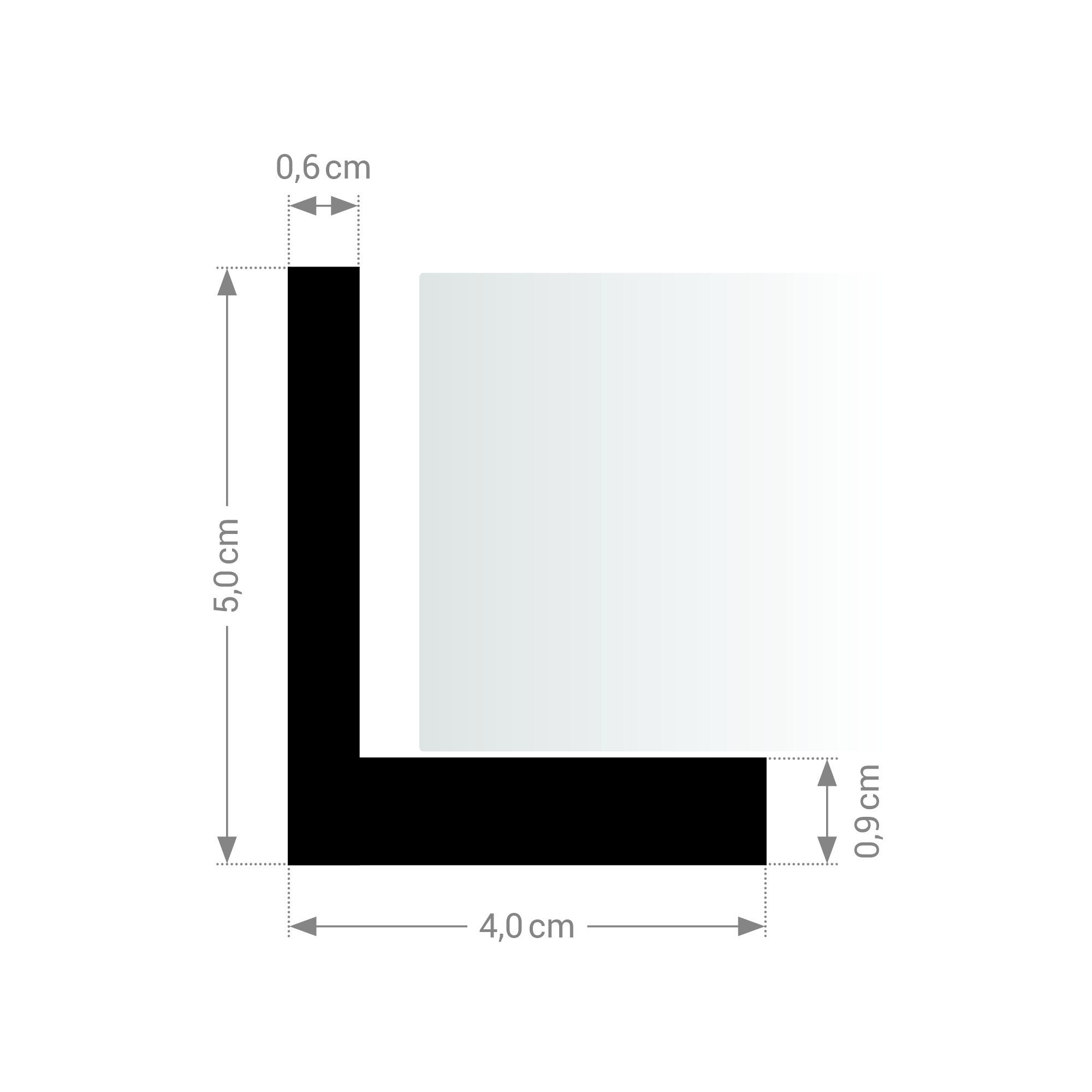 Schattenfugenrahmen Slim Schwarz XXL